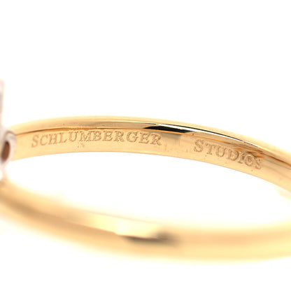 Tiffany 18K Yellow Gold Platinum Diamond Schlumberger Lynn Ring 54 6.75 4 of 6