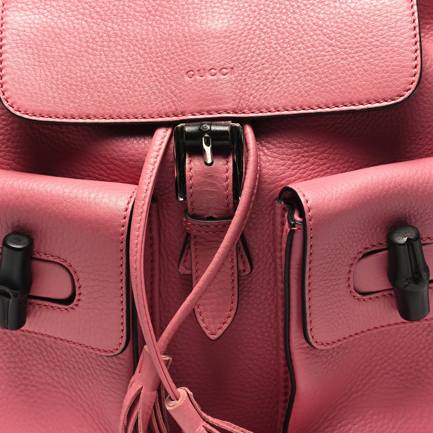 Cellarius Calfskin Medium Bamboo Backpack Glossy Pink