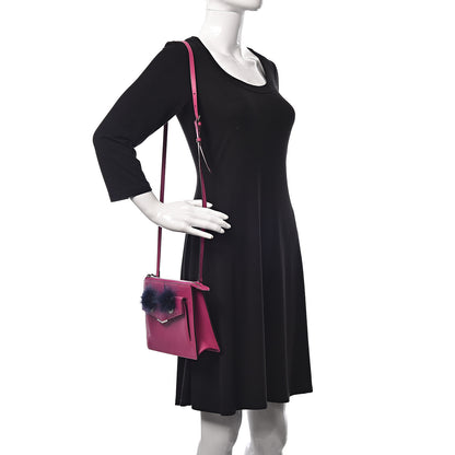 Fendi Vitello Dolce Fox Fur Monster Eyes Mini 2Jours Pouch Magenta 2 of 9