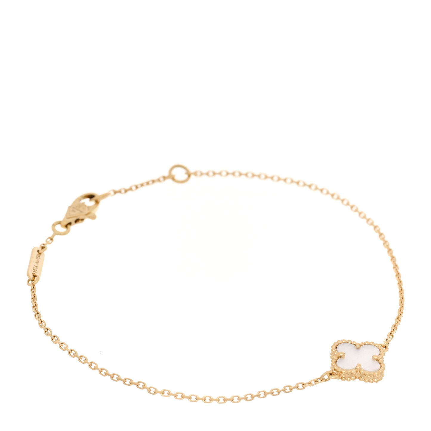 18K Yellow Gold Mother of Pearl Sweet Alhambra Bracelet