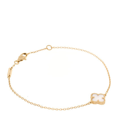 Van Cleef & Arpels 18K Yellow Gold Mother of Pearl Sweet Alhambra Bracelet 1 of 6