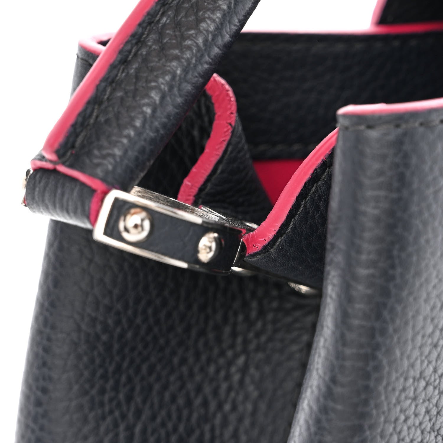 Louis Vuitton Taurillon Capucines MM Black Fuchsia 11 of 12