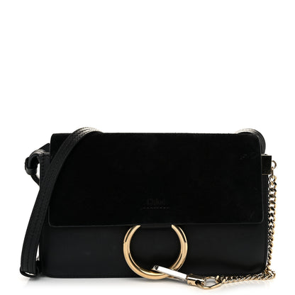 Chloe Suede Calfskin Small Faye Shoulder Bag Black 1 of 10