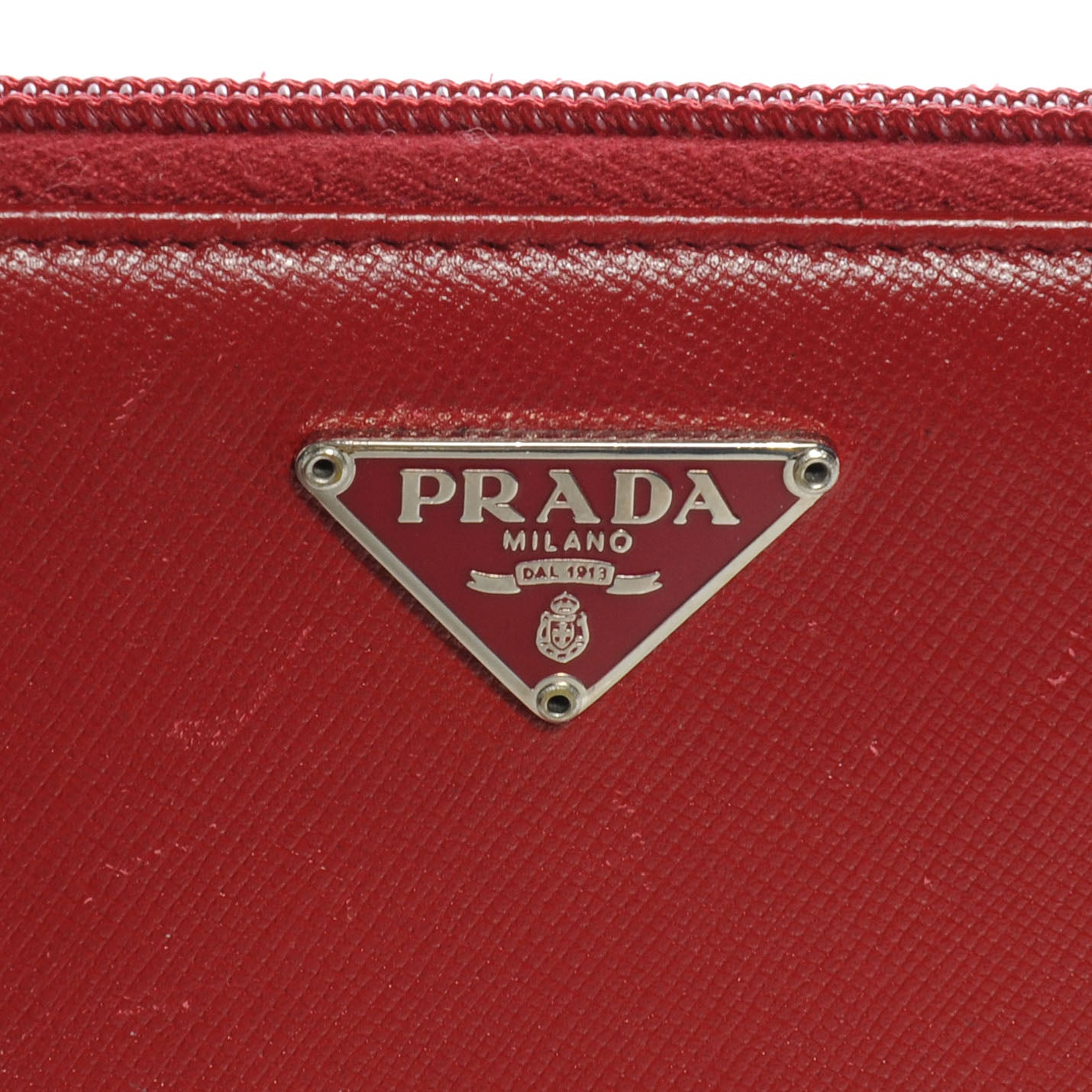 Saffiano Zip Around Wallet Red