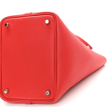 Hermes Taurillon Clemence Picotin Lock 18 PM Rouge De Coeur 9 of 9