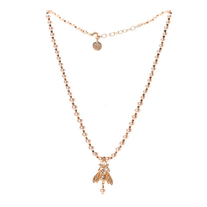 Christian Dior Pearl Bee Choker Necklace Gold 3 of 6