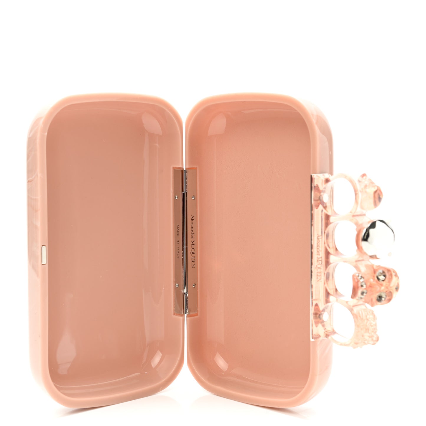 PVC Marble Skull Box Clutch Rose Pink