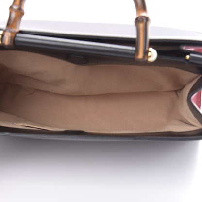 Gucci Nappa Bamboo Web Medium Nymphaea Top Handle Bag Black 5 of 15