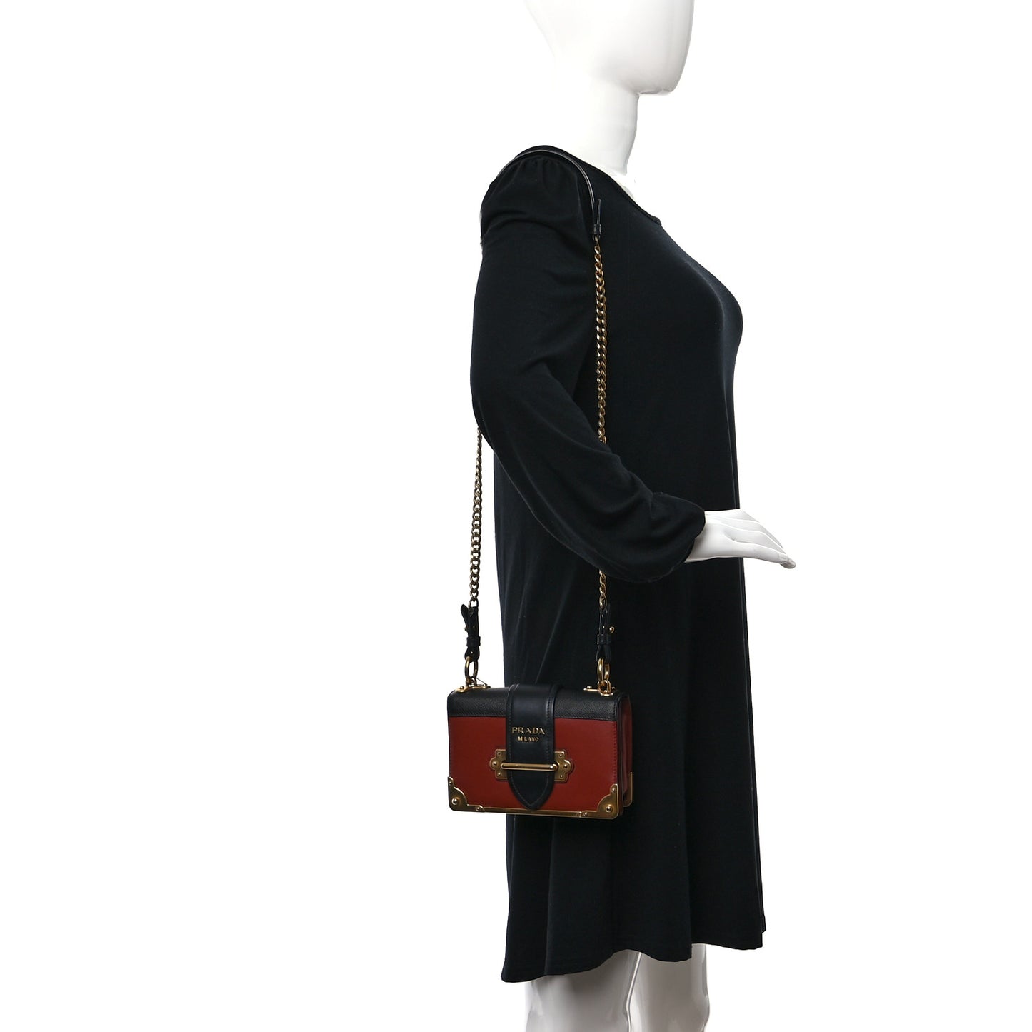 City Calf Saffiano Cahier Bag Cotto Black