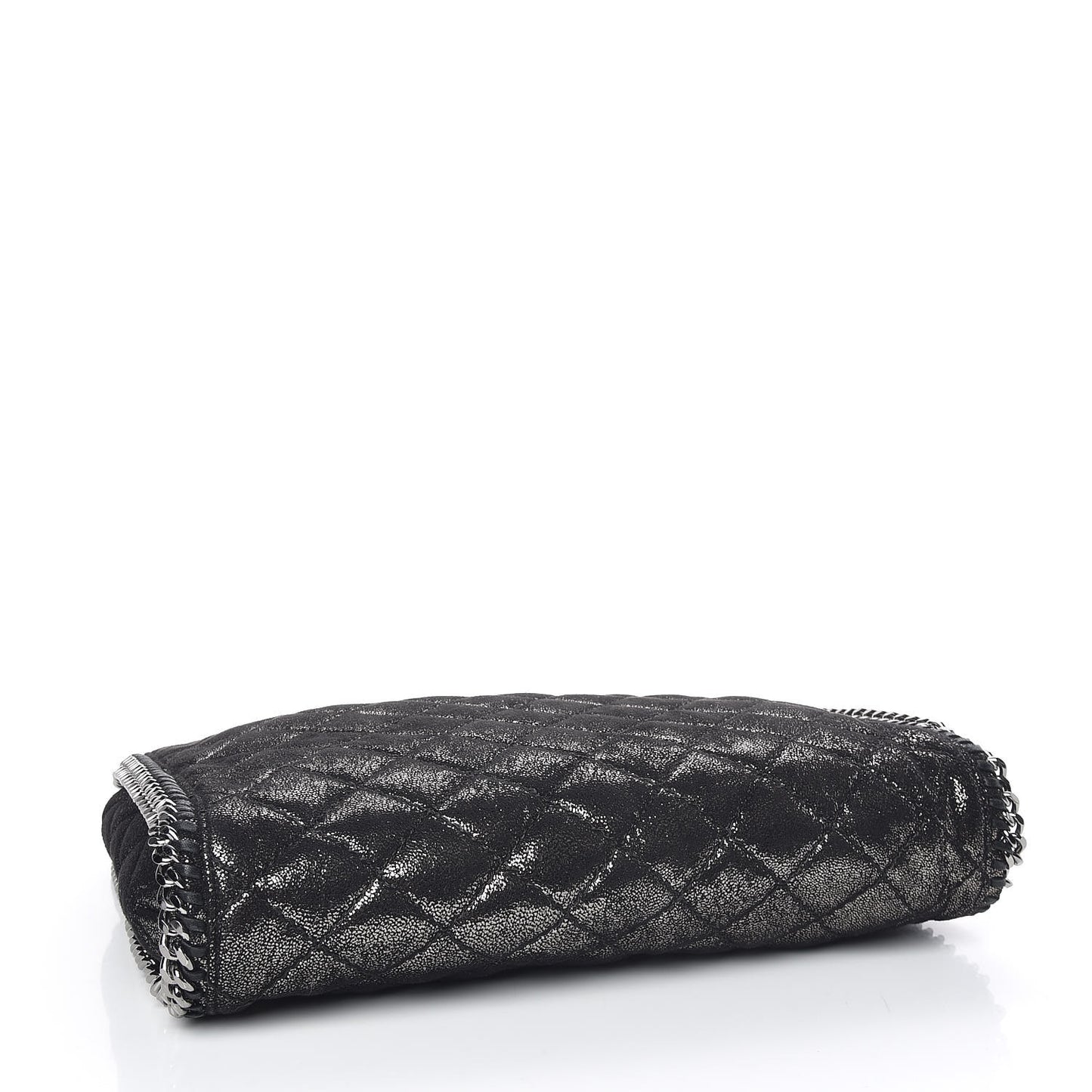 Chamois Shiny Dotted Quilted Small Falabella Tote Ruthenium