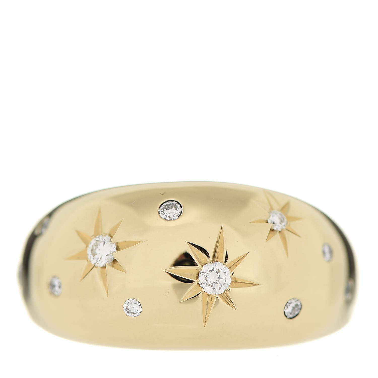 David Yurman 18K Yellow Gold Diamond 11mm Pure Form Ring 54 6.75 1 of 5