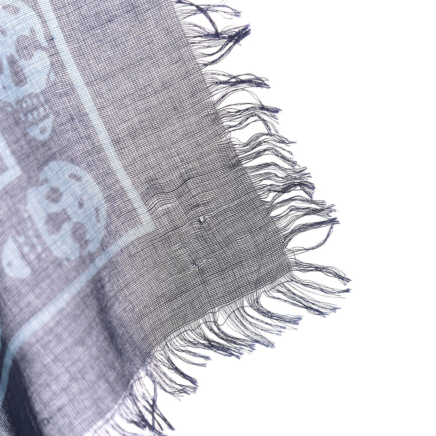 Silk Chiffon Skull Scarf Blue