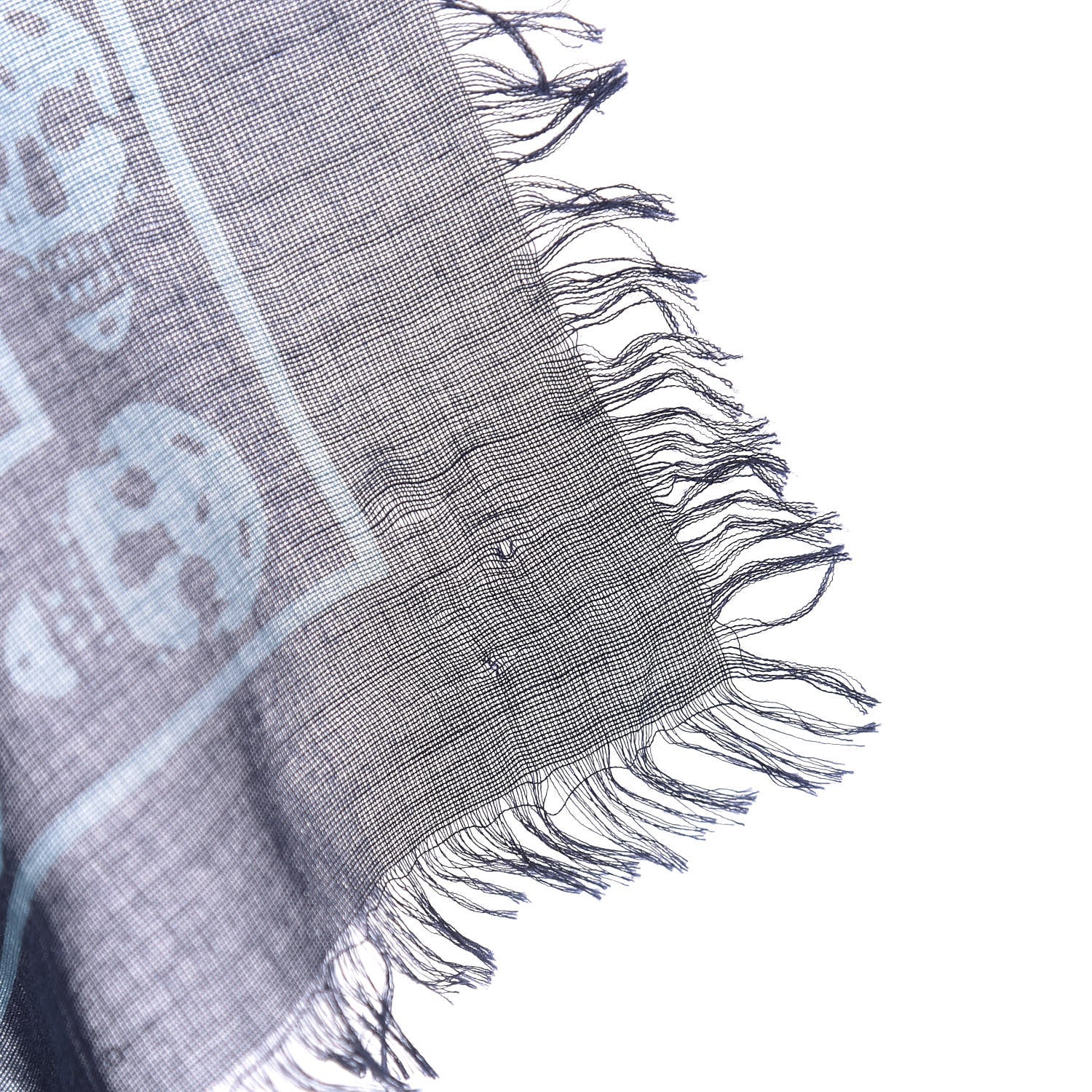 Alexander McQueen Silk Chiffon Skull Scarf Blue 4 of 4