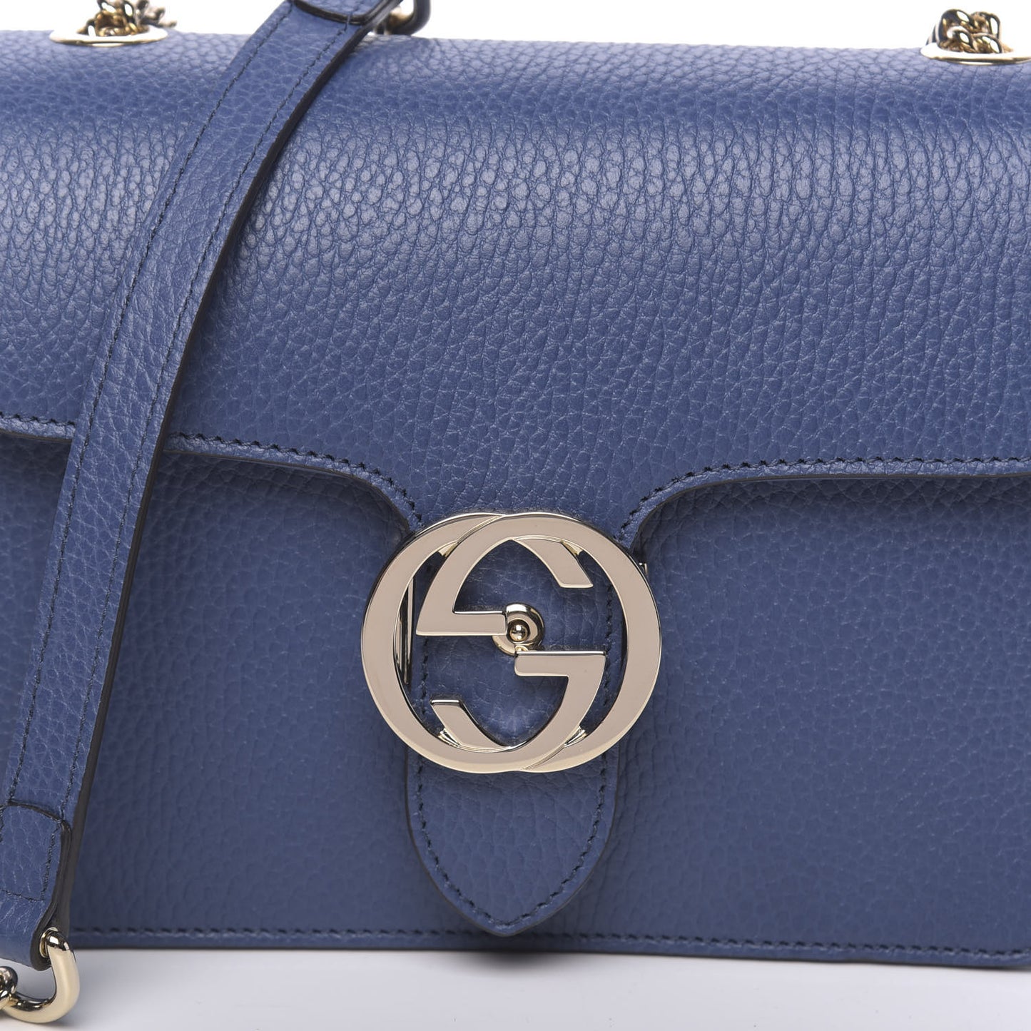 Dollar Calfskin Small Interlocking G Shoulder Bag Caspian