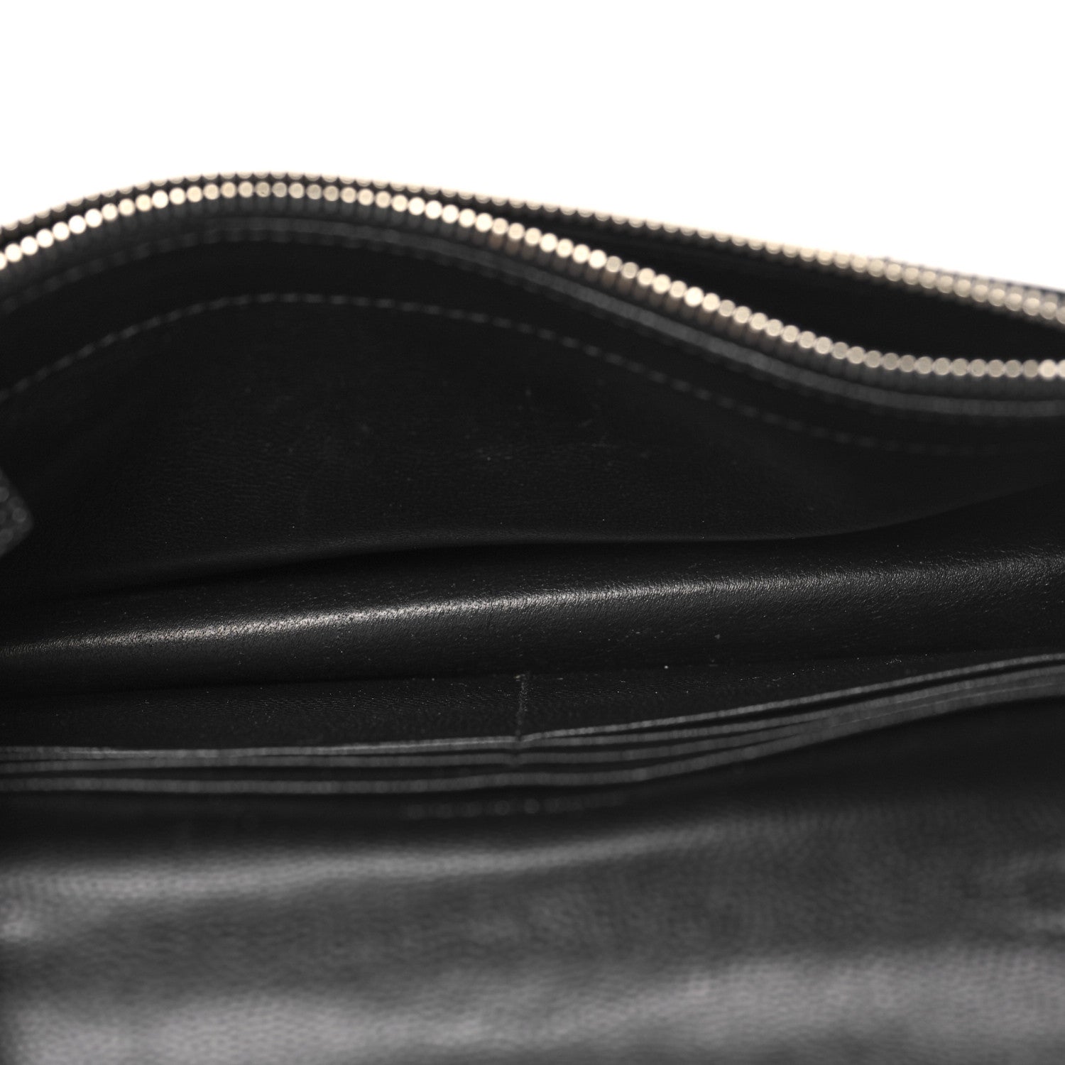 Saint Laurent Grain De Poudre Matelasse Chevron Monogram Envelope Chain Wallet Black 5 of 11