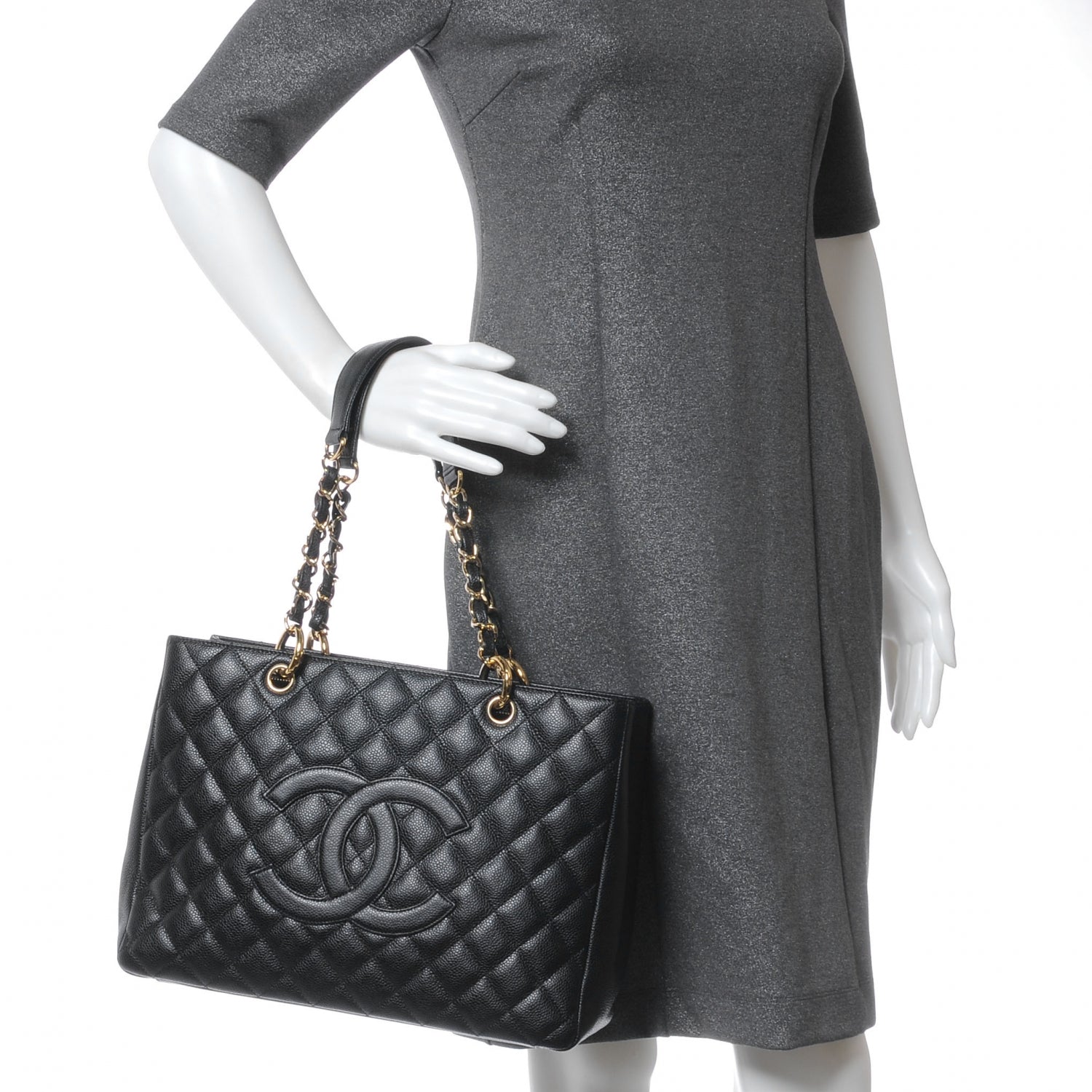Chanel Caviar Grand Shopping Tote GST Black 2 of 7