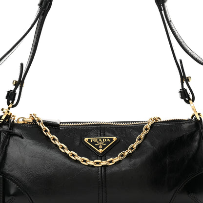 Prada Soft Lux Calfskin Medium Re-Edition 2002 Shoulder Bag Black 8 of 15