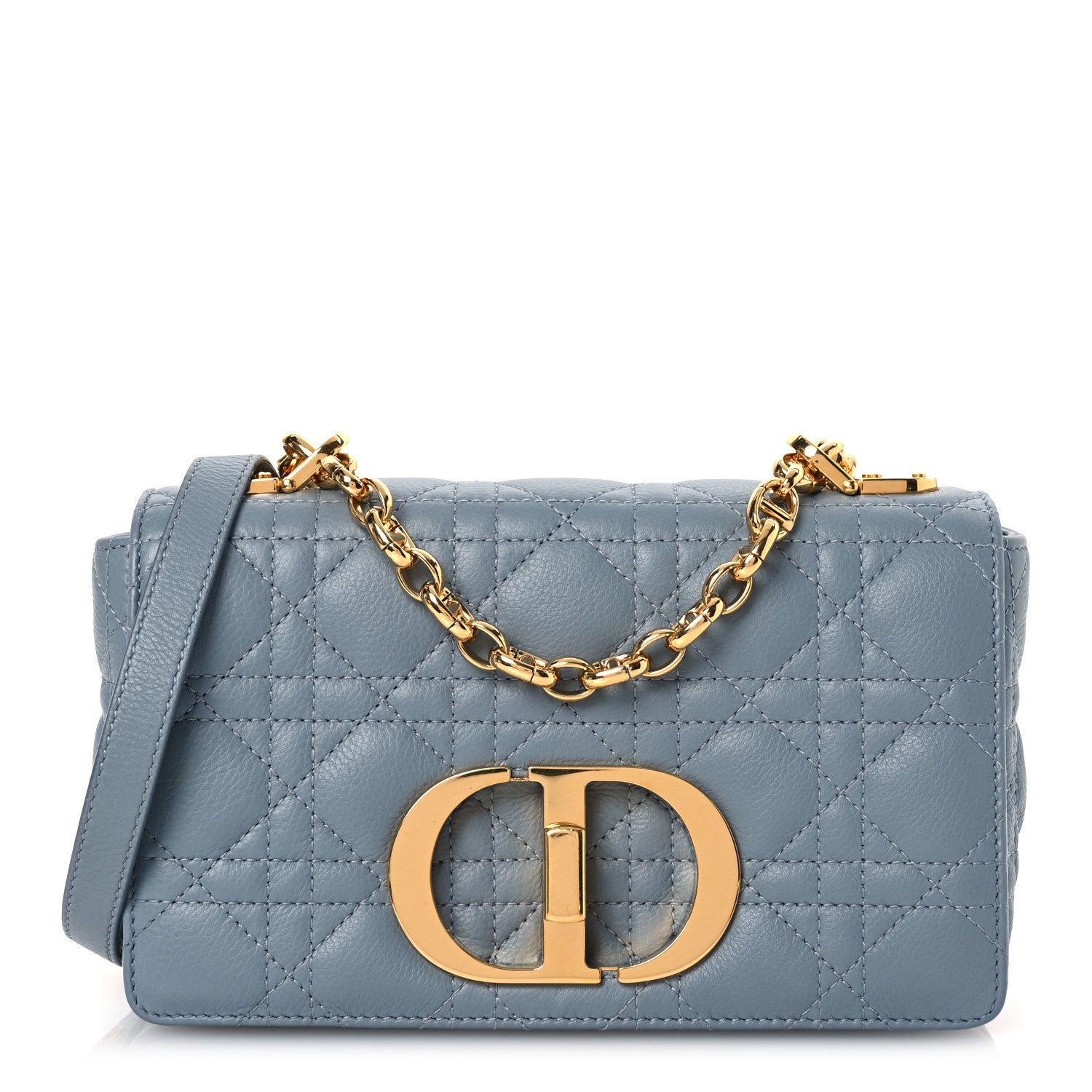 Christian Dior Calfskin Cannage Small Caro Bag Cloud Blue 1 of 15