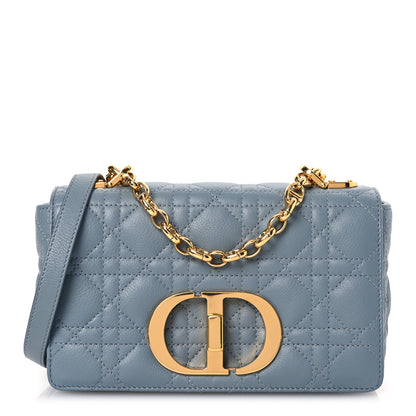 Christian Dior Calfskin Cannage Small Caro Bag Cloud Blue 1 of 15