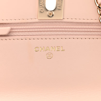 Chanel Lambskin Quilted Trendy CC Wallet On Chain WOC Light Beige 6 of 12