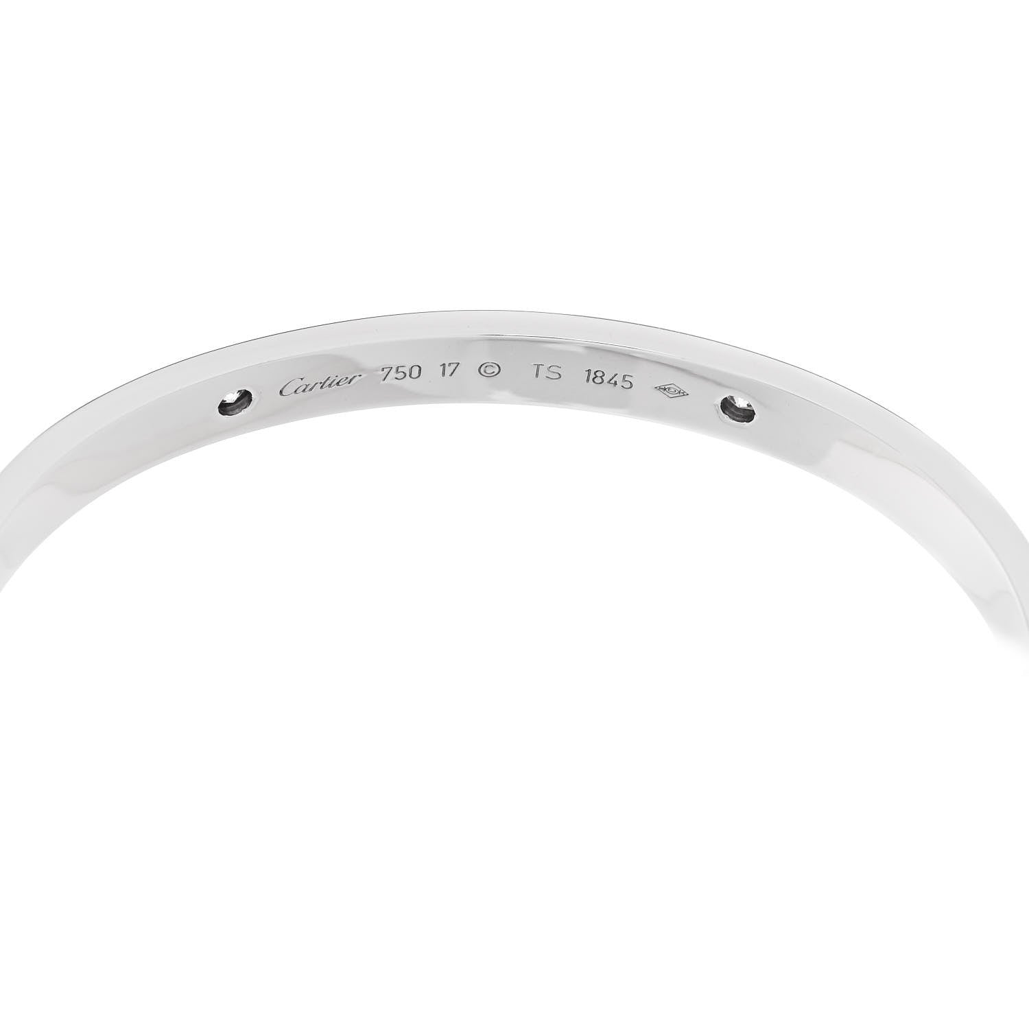 Cartier 18K White Gold 4 Diamond Love Bracelet 17 3 of 7
