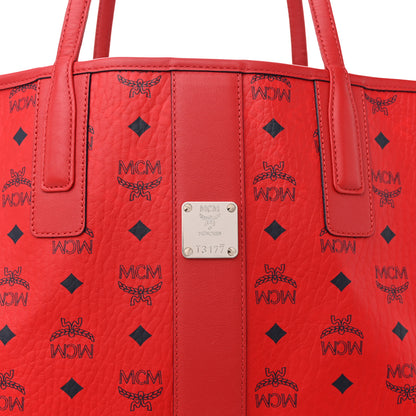 MCM Visetos Large Liz Reversible Shopper Tote Ruby Red 7 of 9