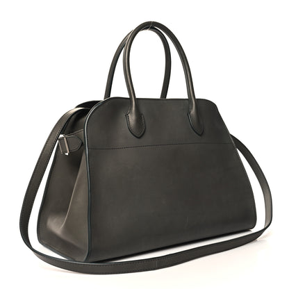 The Row Polished Saddle Calfskin Soft Margaux 12 Koala Grey 3 of 11
