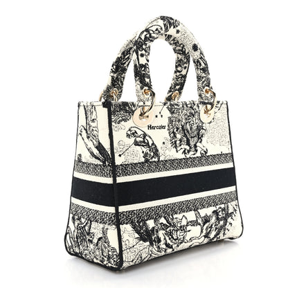 Christian Dior Canvas Embroidered Zodiac Toile De Jouy Medium Lady D-Lite Latte 3 of 8