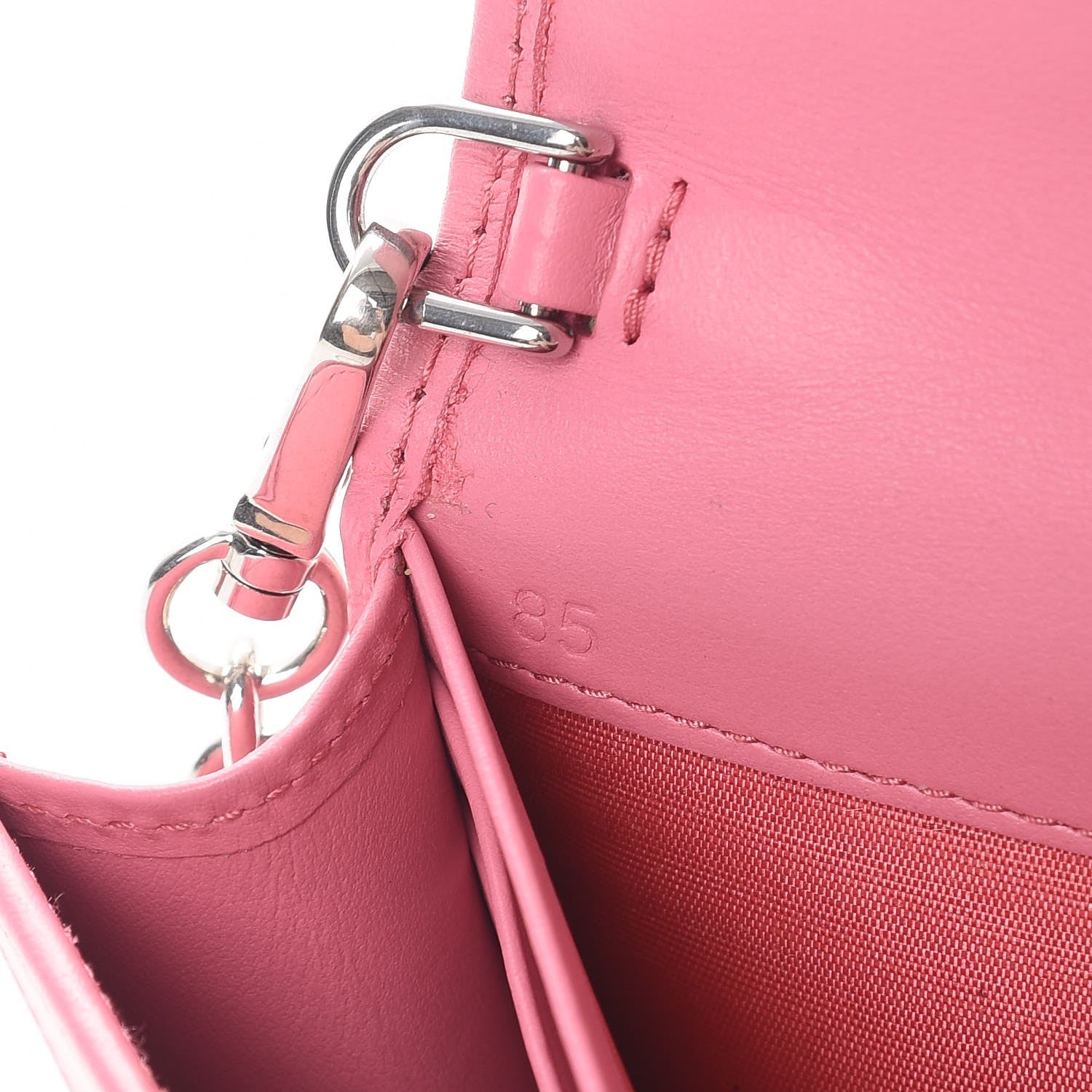 Prada Soft Calf Quilted Diagramme Chain Wallet Begonia 7 of 8