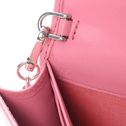 Prada Soft Calf Quilted Diagramme Chain Wallet Begonia 7 of 8