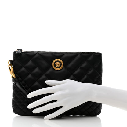 Versace Nappa Quilted Tribute Wristlet Black 2 of 7