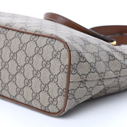 Gucci Soft GG Supreme Monogram Small Crossbody Tote Beige Cuir 9 of 13