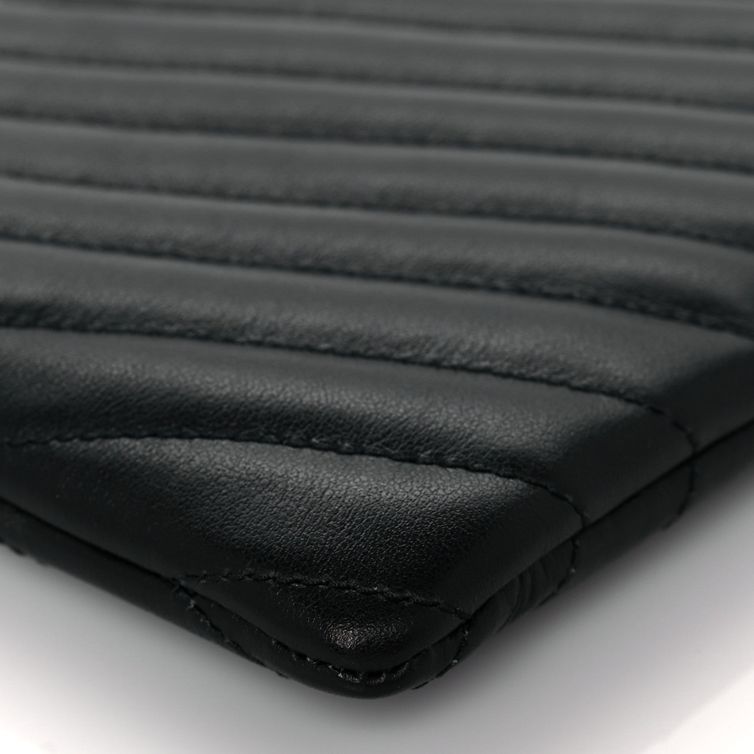 Saint Laurent Calfskin Matelasse Chevron Monogram A5 Wristlet Black 10 of 11