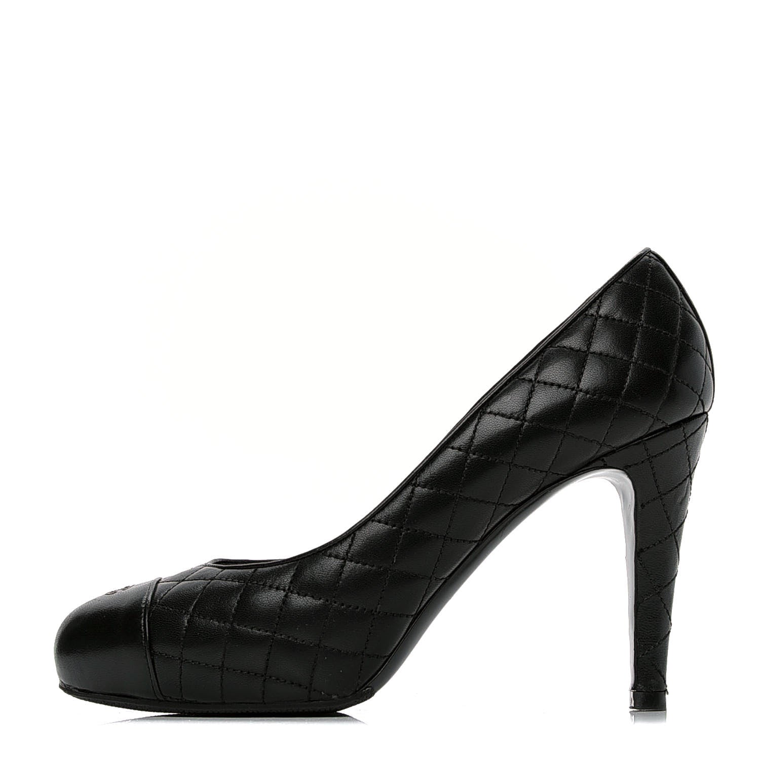 Chanel Lambskin Quilted Cap Toe Pumps 39 Black 1 of 6