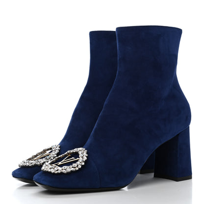 Louis Vuitton Suede Madeleine Ankle Boots 38 Marine 3 of 10