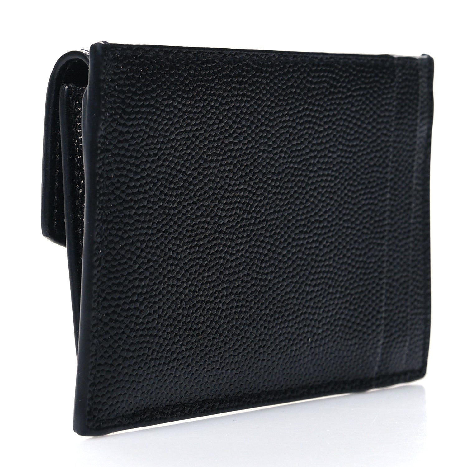 Saint Laurent Grain De Poudre Uptown Monogram Card Case Black 3 of 10