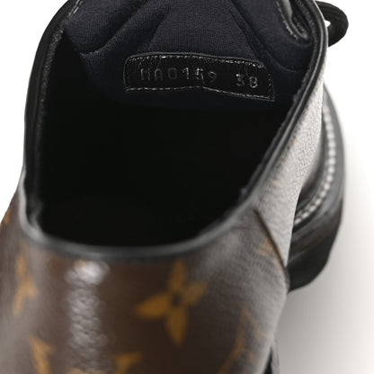 Louis Vuitton Monogram Calfskin Beaubourg Platform Derby Shoes 38 Brown 8 of 9