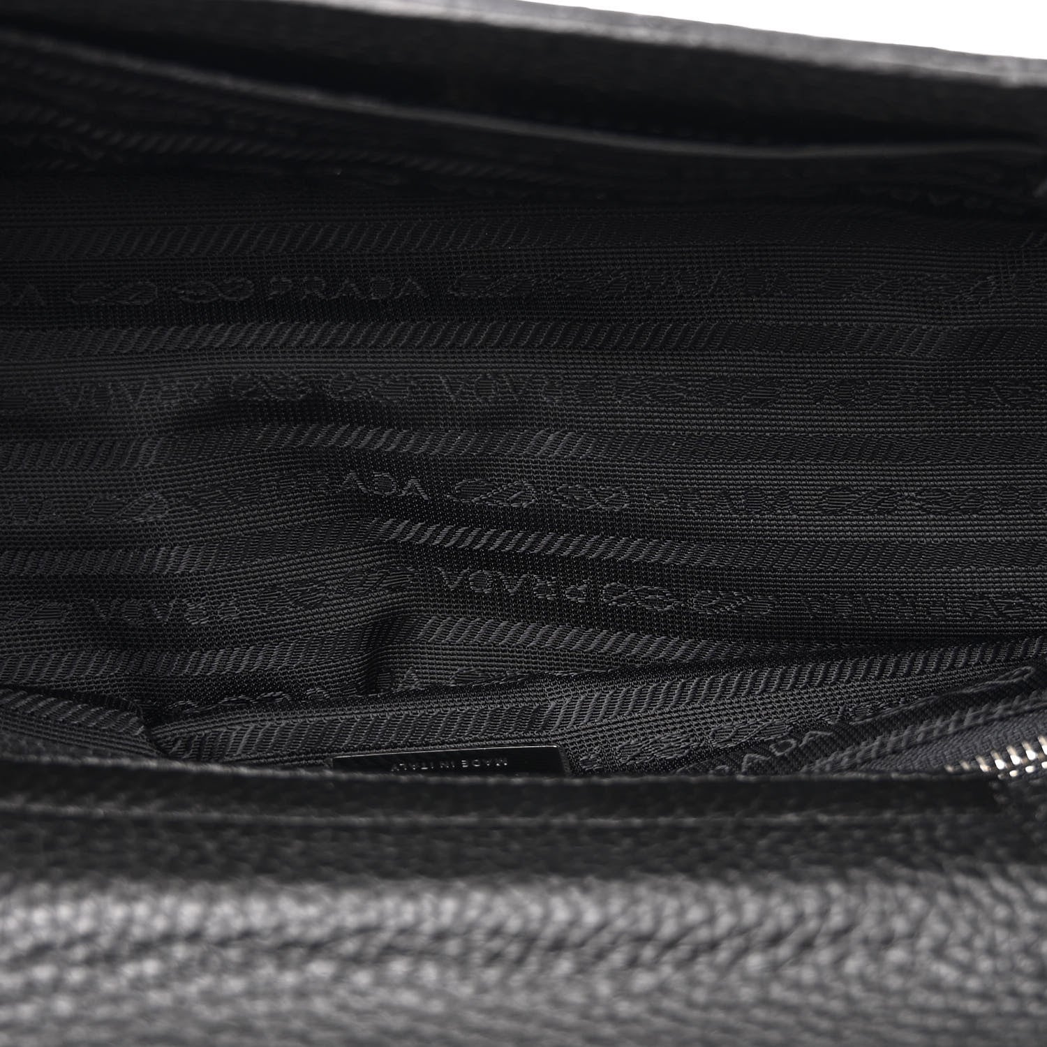 Prada Vitello Daino Steel Handle Clutch Black 5 of 10