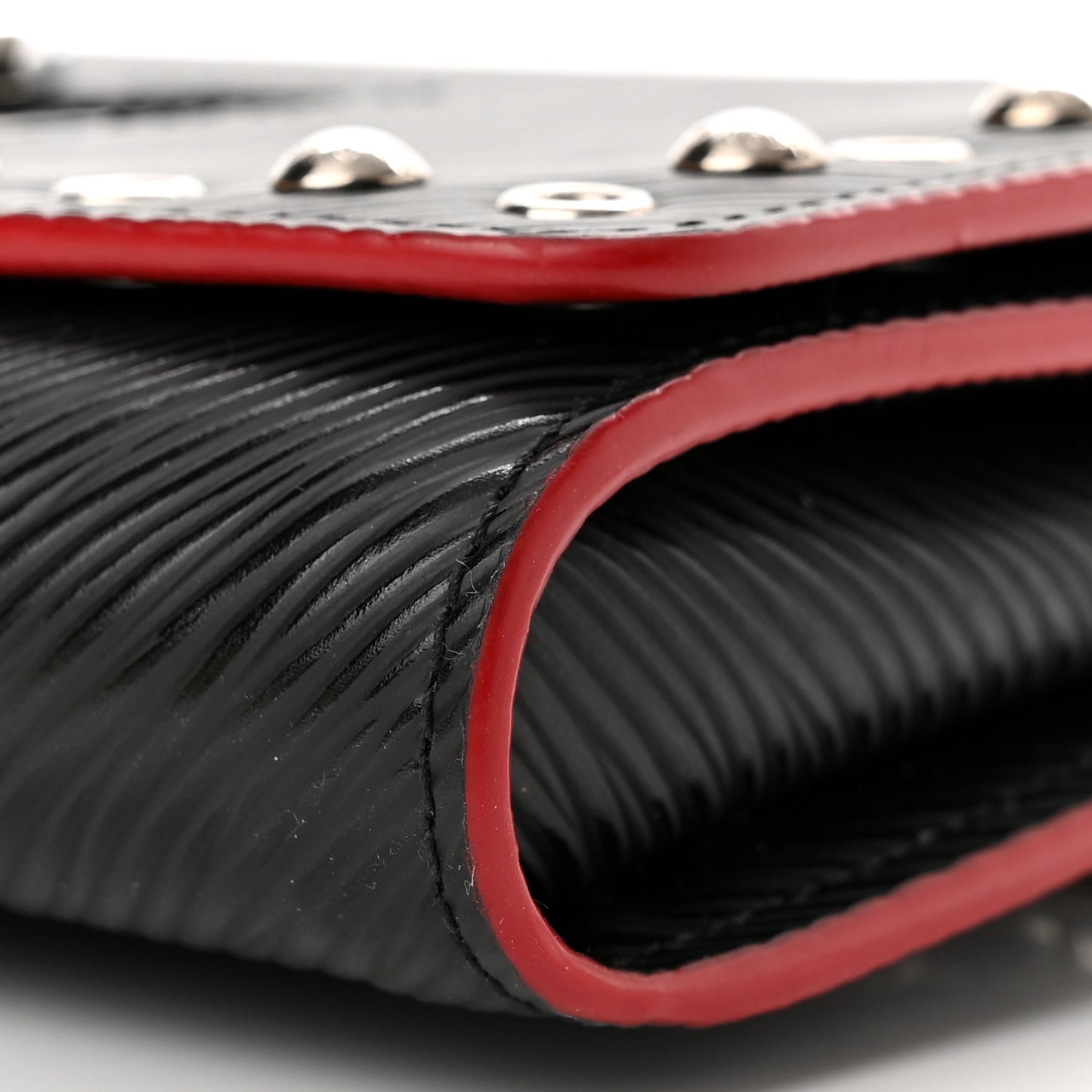 Epi Studded Twist Chain Wallet Black