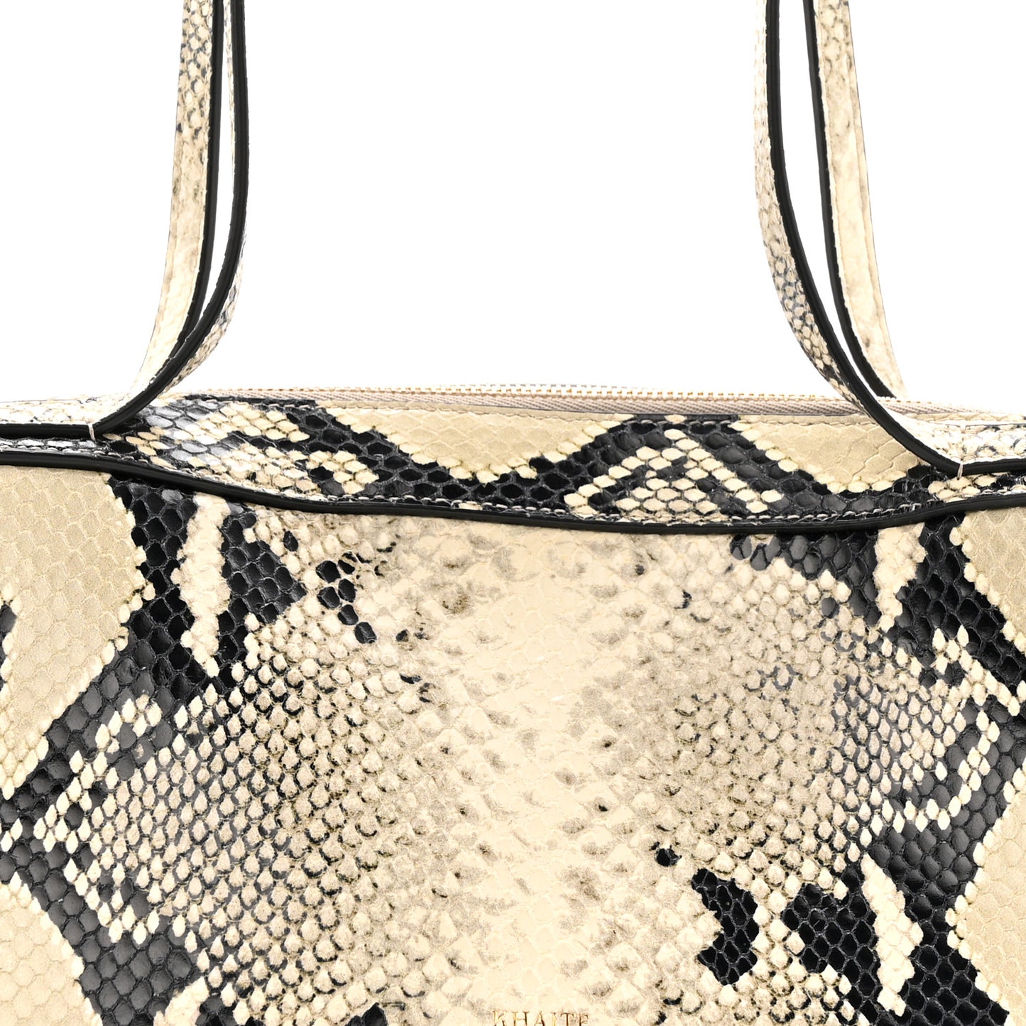 Calfskin Python Embossed Simona Shoulder Bag Natural