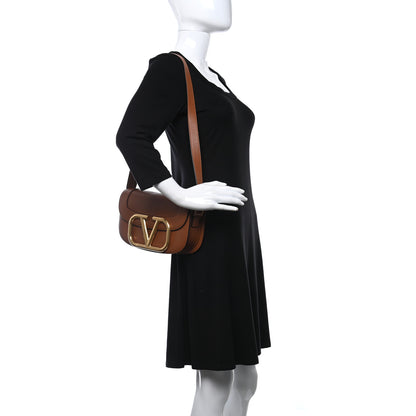 Valentino Garavani Smooth Calfskin Supervee Shoulder Bag Saddle Brown 2 of 8
