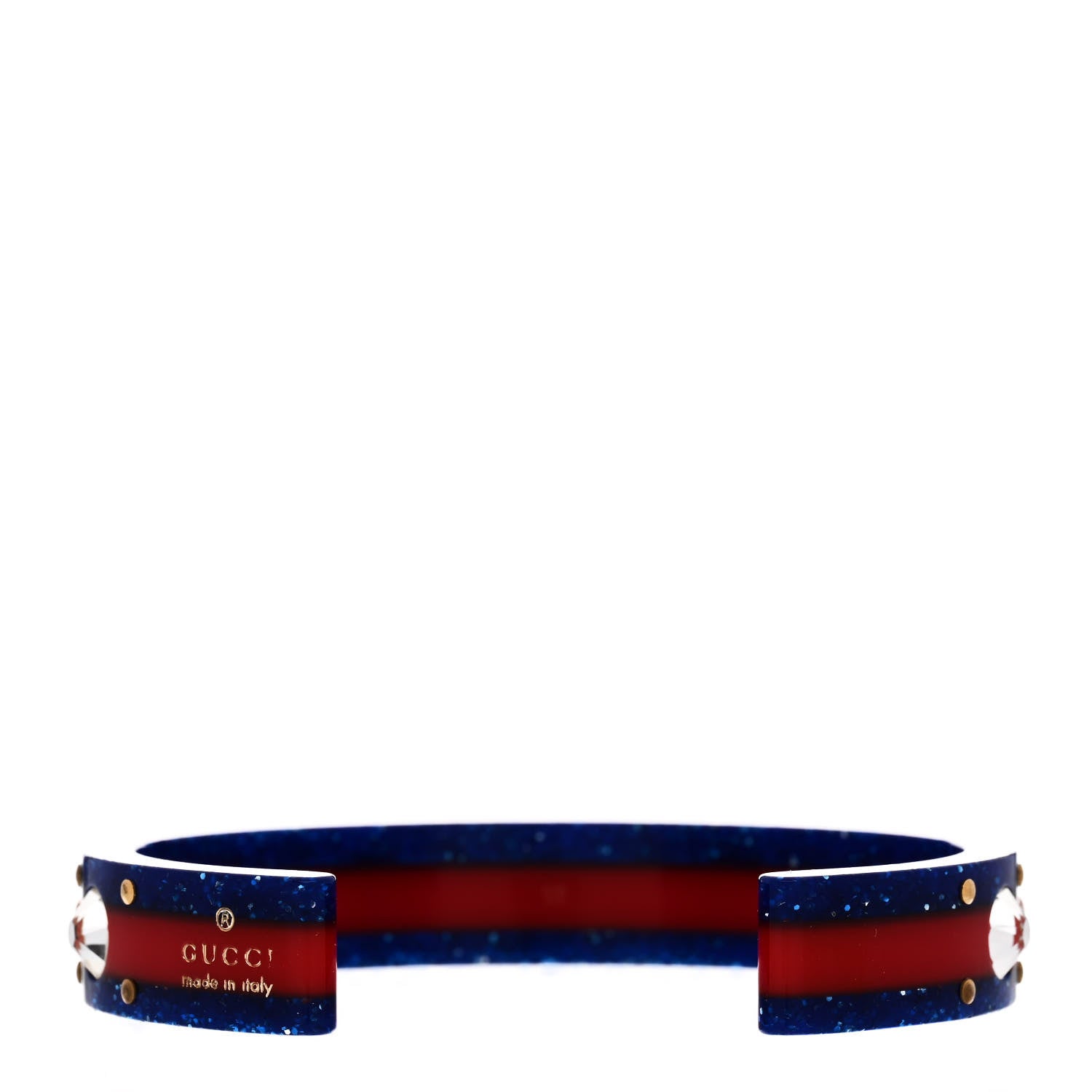 Gucci Crystal Web Cuff 18 Blue Red 3 of 5