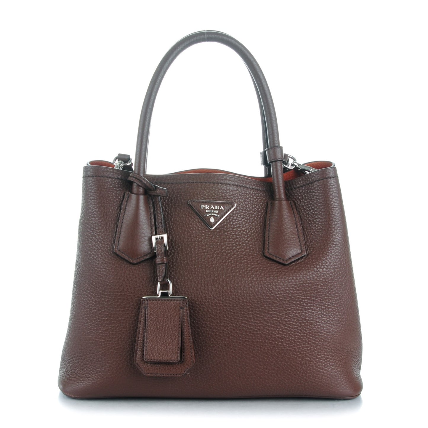Vitello Daino Small Double Bag Bruciato Rame