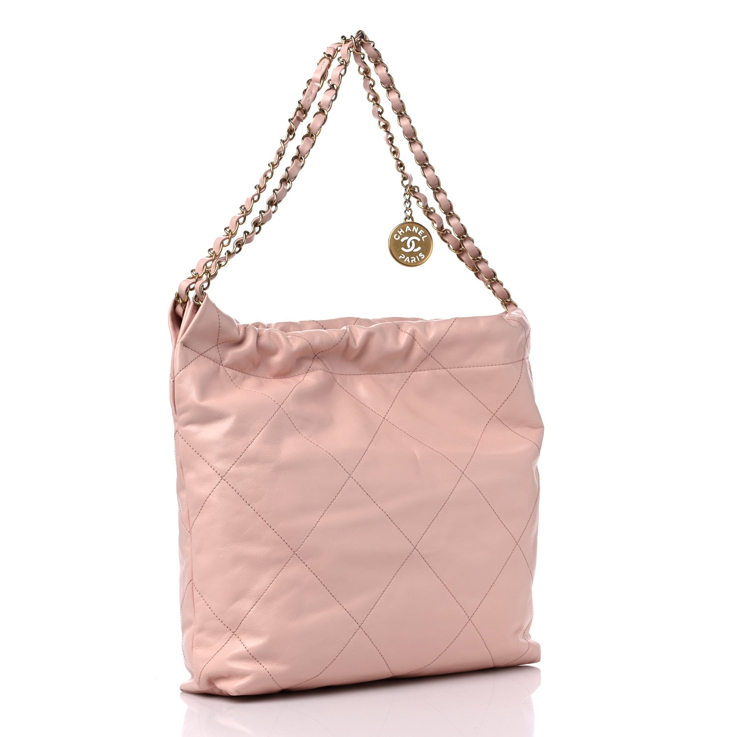 Chanel Shiny Calfskin Quilted Small Chanel 22 Light Pink 4 of 12