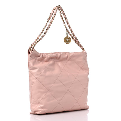 Chanel Shiny Calfskin Quilted Small Chanel 22 Light Pink 4 of 12