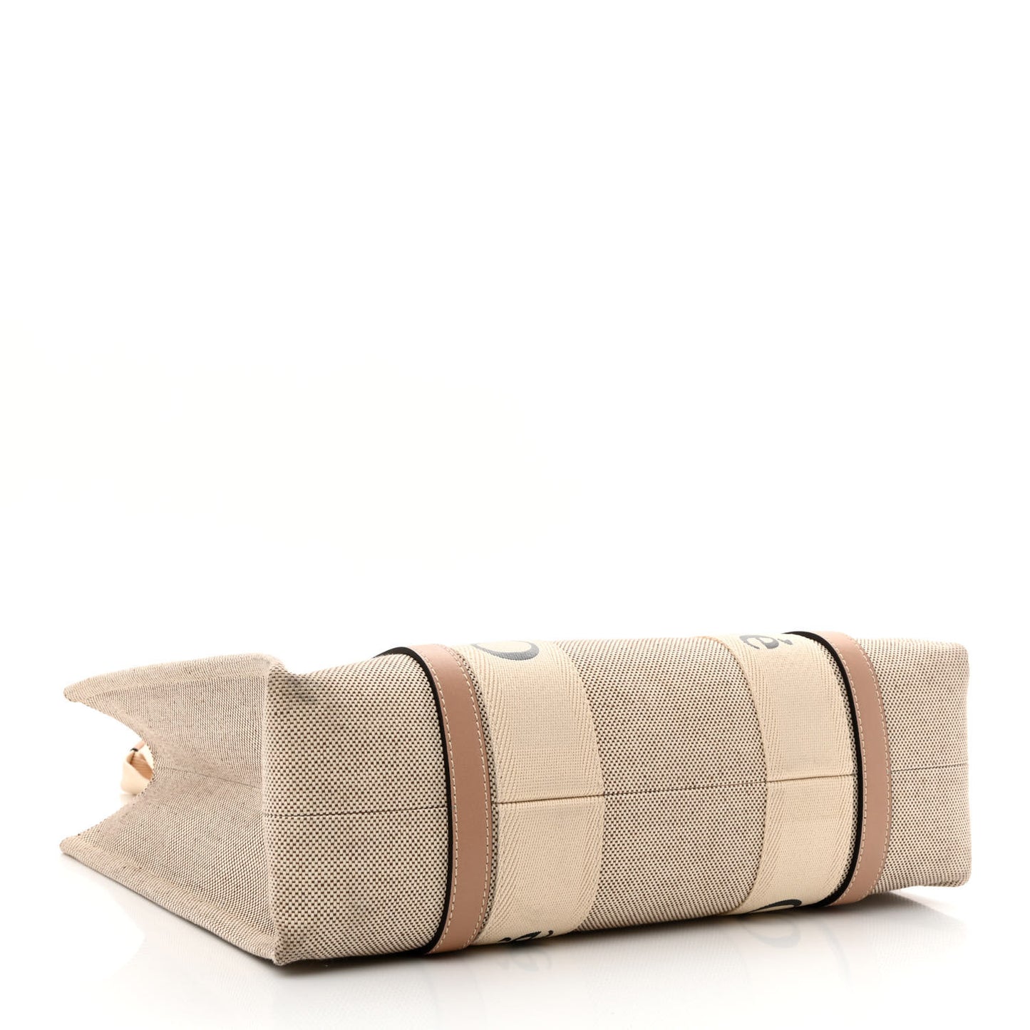 Cotton Calfskin Medium Woody Ribbon Tote Biscotti Beige