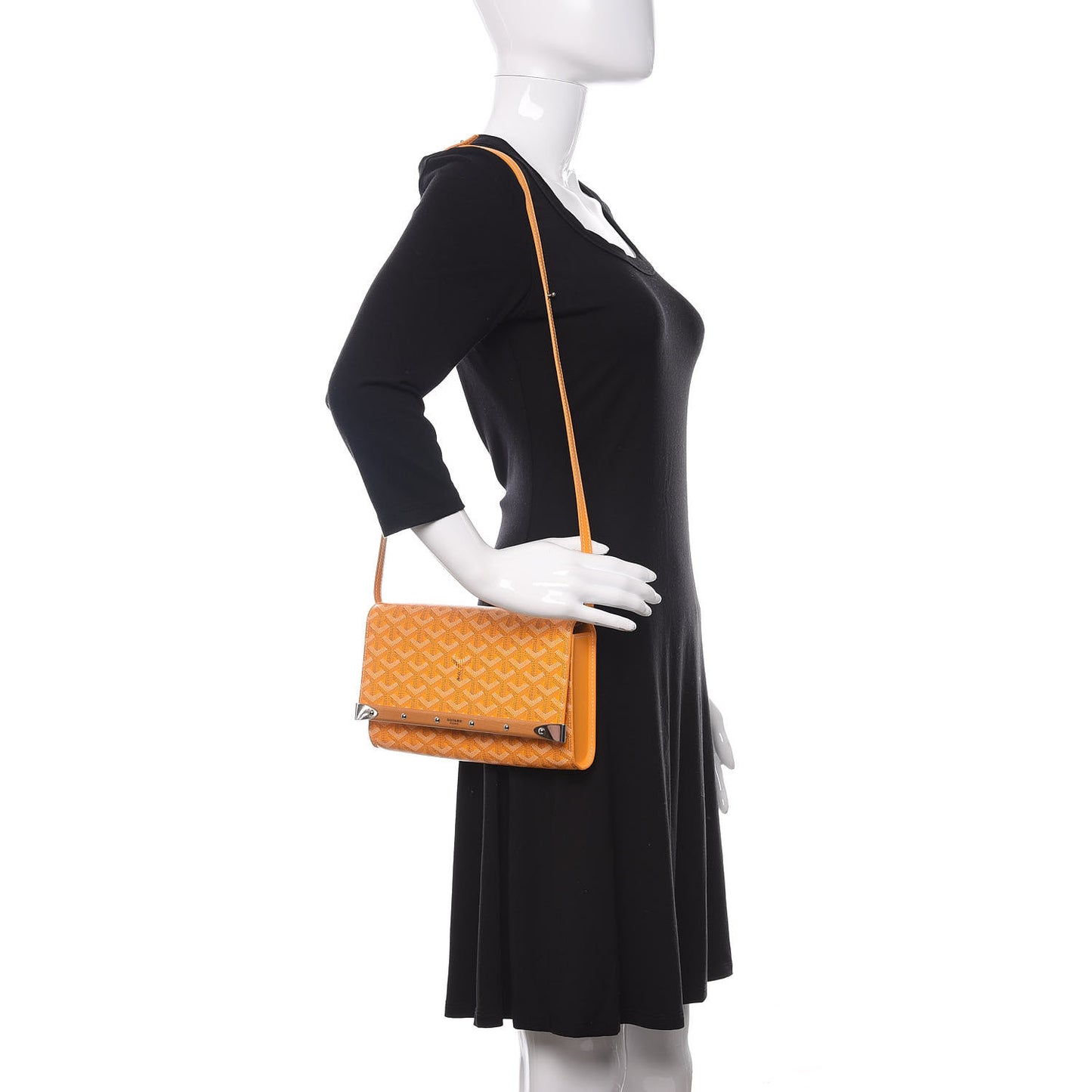 Goyardine Monte Carlo Bois Clutch With Strap Yellow