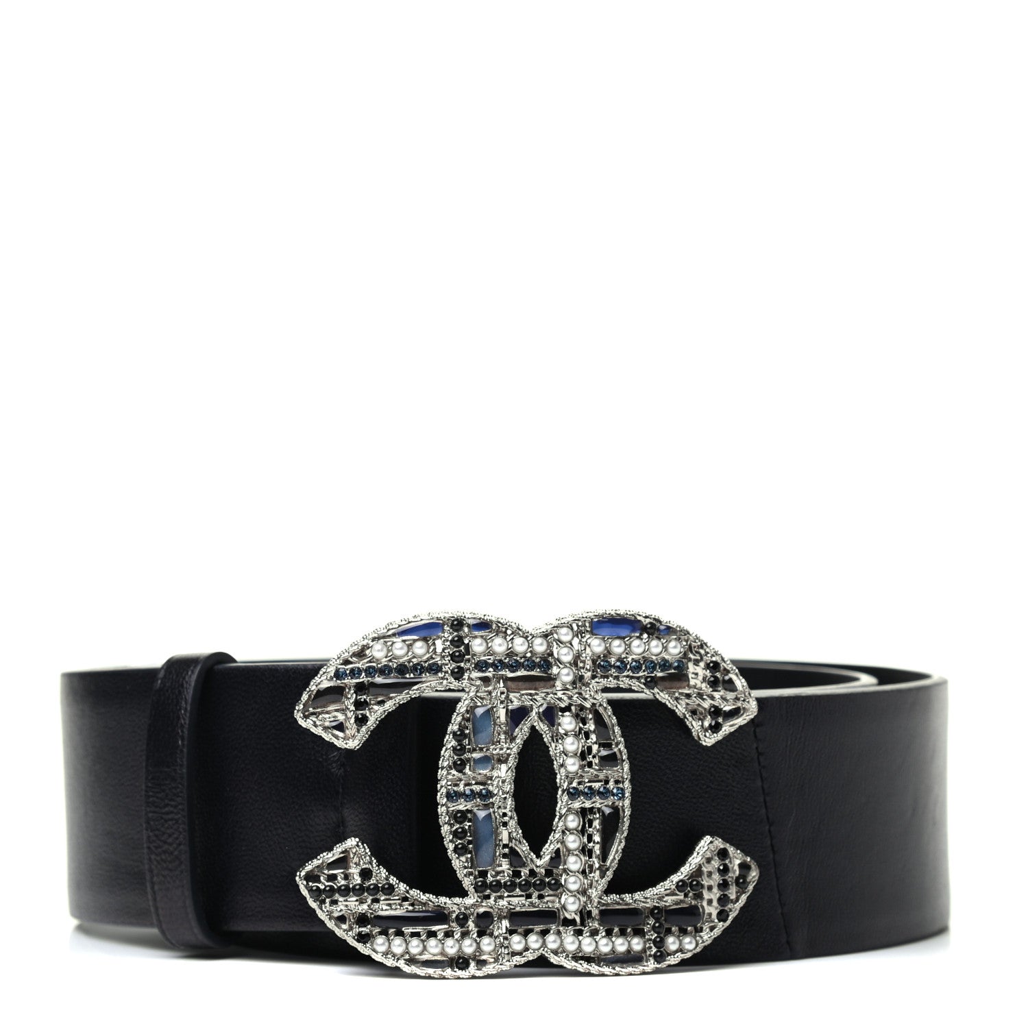 Chanel Calfskin Pearl Resin CC Chain Belt 90 36 1 of 7