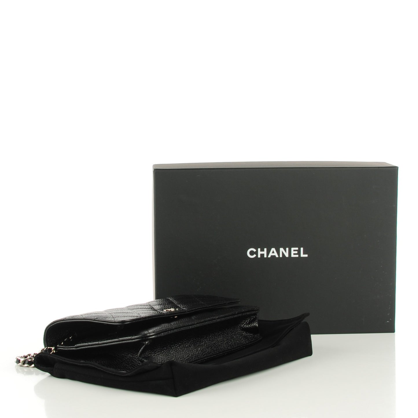 Caviar Quilted Wallet On Chain WOC Black