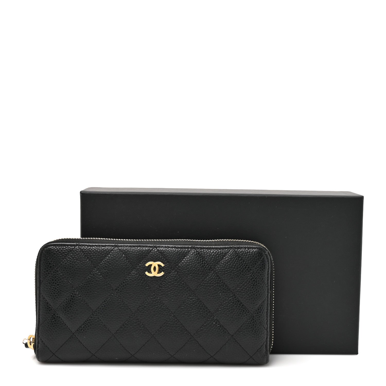 Chanel Caviar Quilted Large Gusset Zip Around Wallet Black 14 of 14